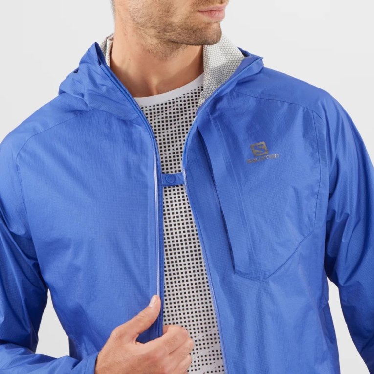 Salomon Bonatti Waterproof Men's Shell Jackets Blue | CA 52J46